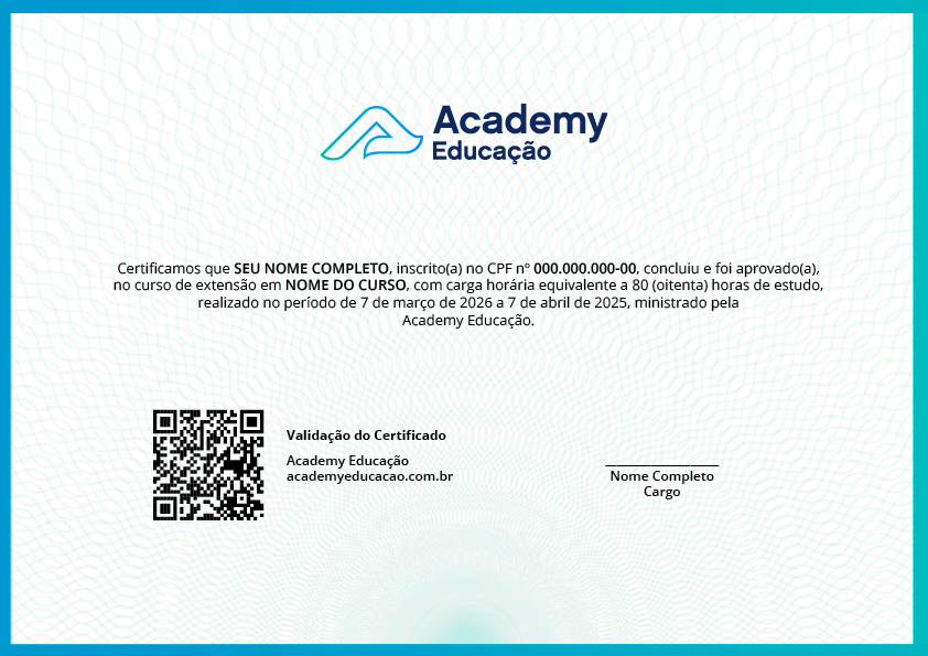 Modelo de Certificado Academy Extensão
